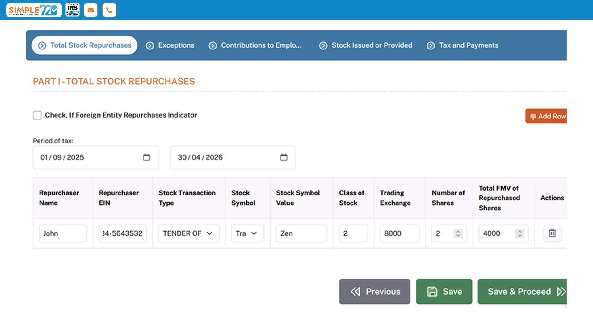 Step 3 - Provide tax details