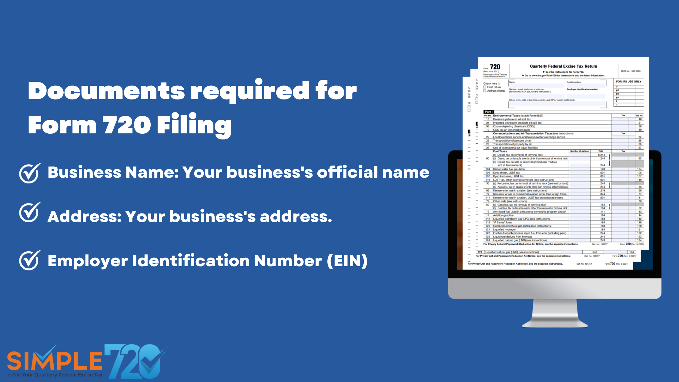 Your Essential document Checklist for IRS Form 720  